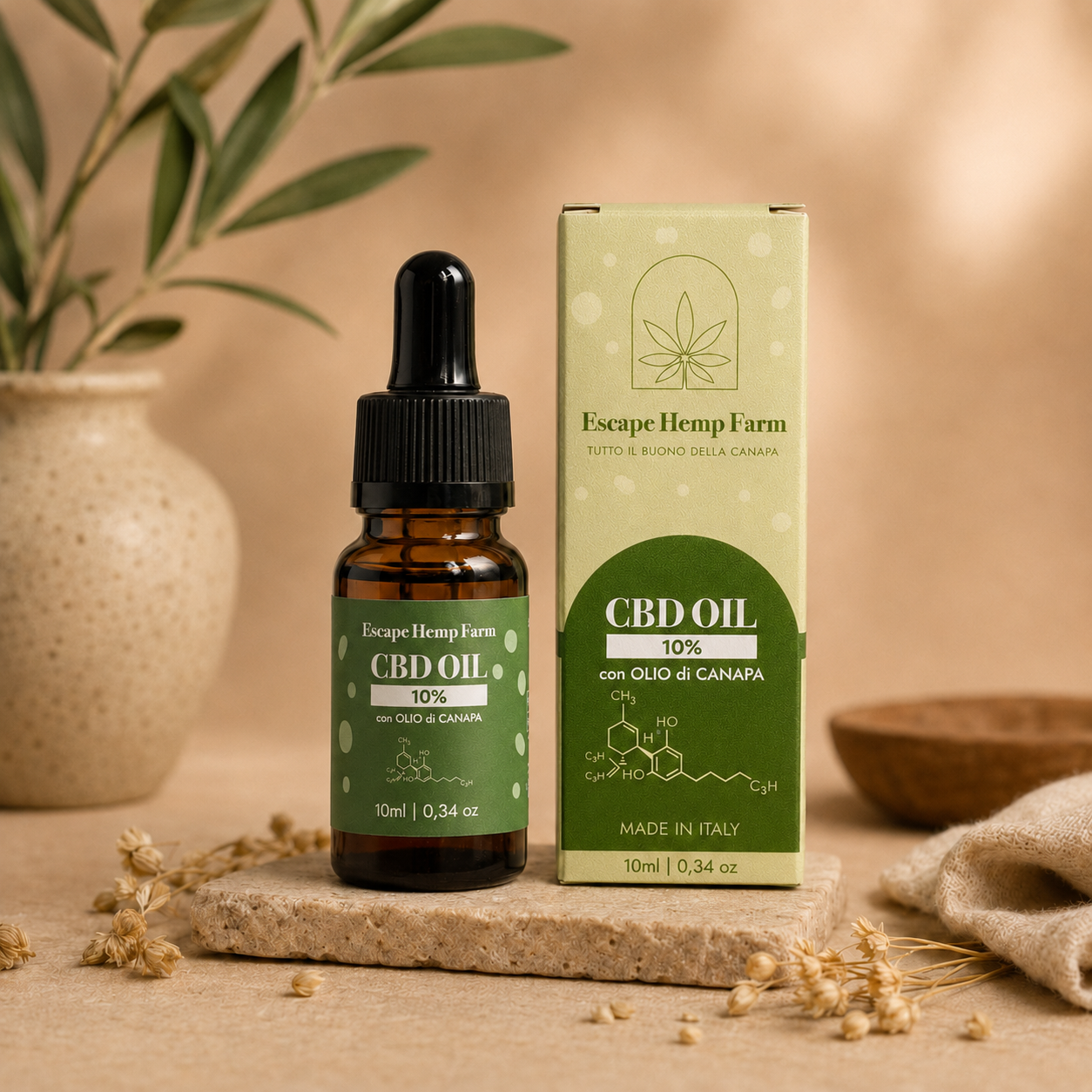 Olio CBD 10% in olio di semi di canapa – Escape Hemp Farm