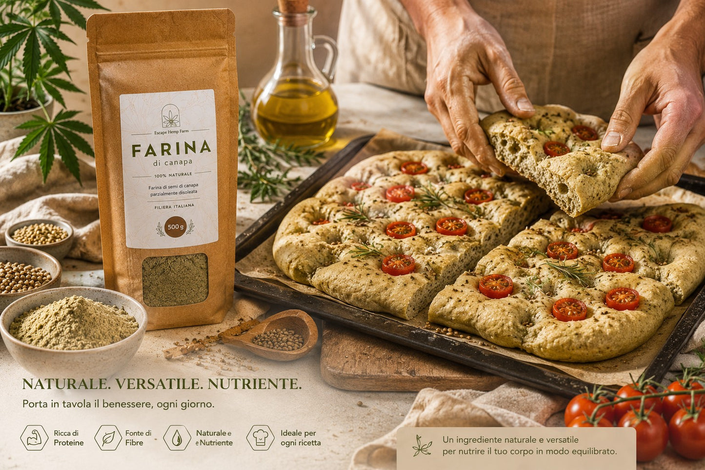 Farina Integrale di Semi di Canapa 500g – Escape Hemp Farm
