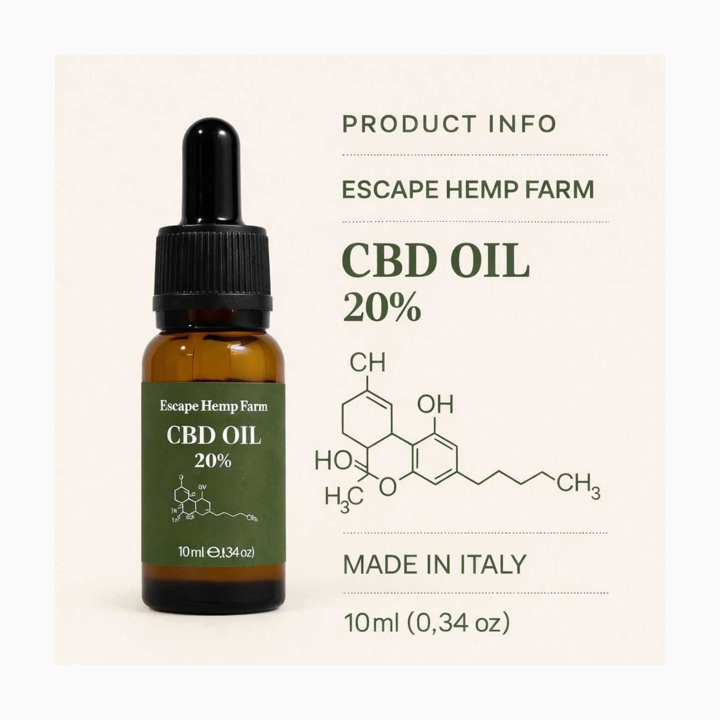 Olio CBD 20% MCT – Escape Hemp Farm