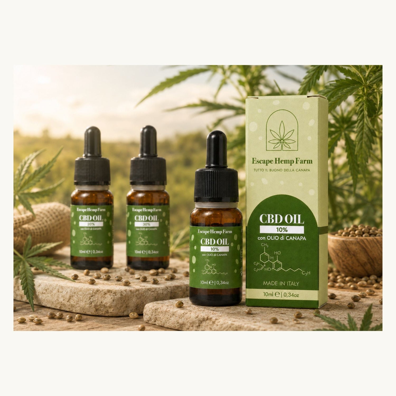 Oli CBD con olio di semi di canapa