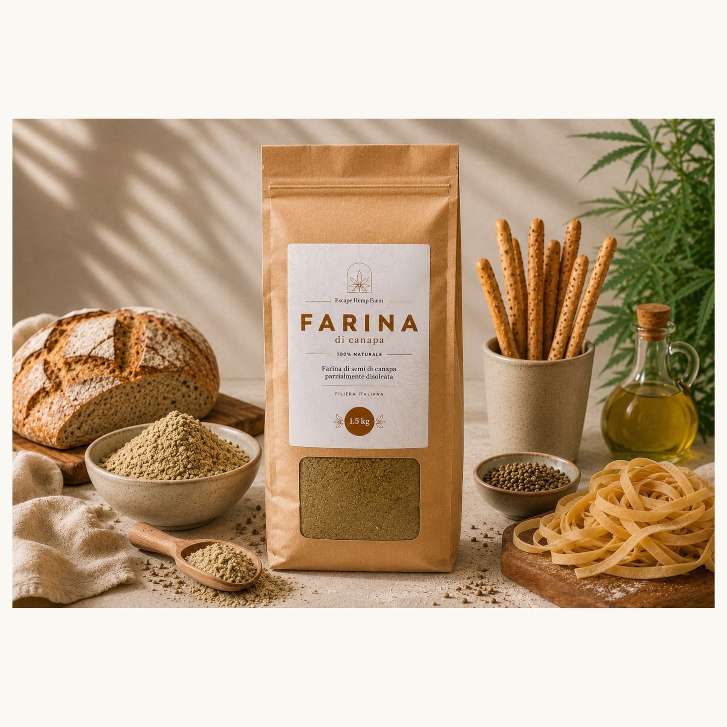 Farina Integrale di Semi di Canapa 1.5kg – Escape Hemp Farm