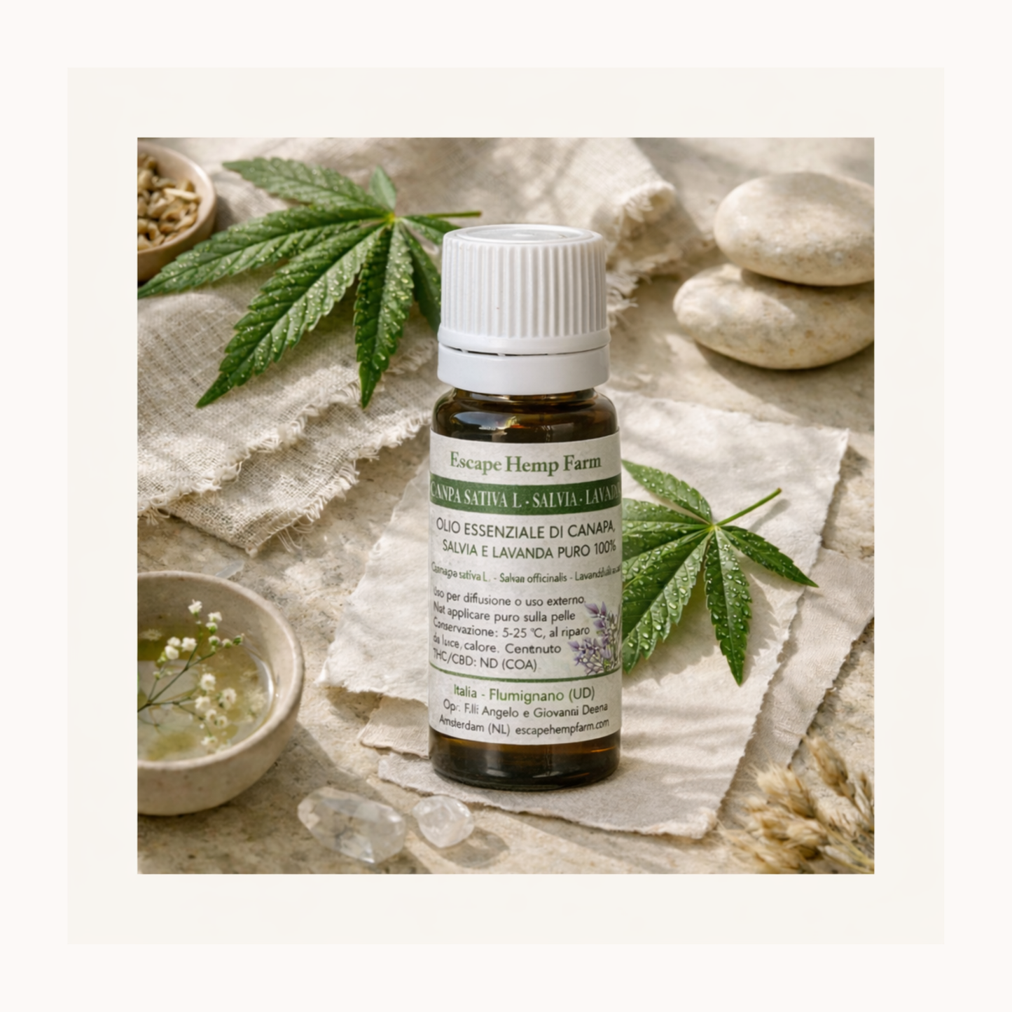 Olio Essenziale di Canapa, Salvia e Lavanda – Escape Hemp Farm