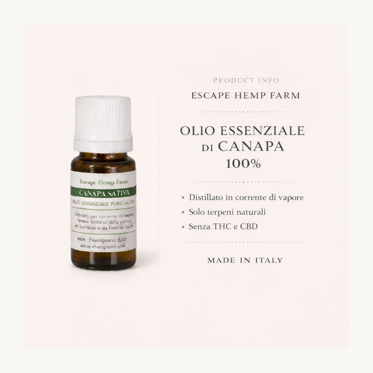 Olio Essenziale di Canapa 100% – Escape Hemp Farm