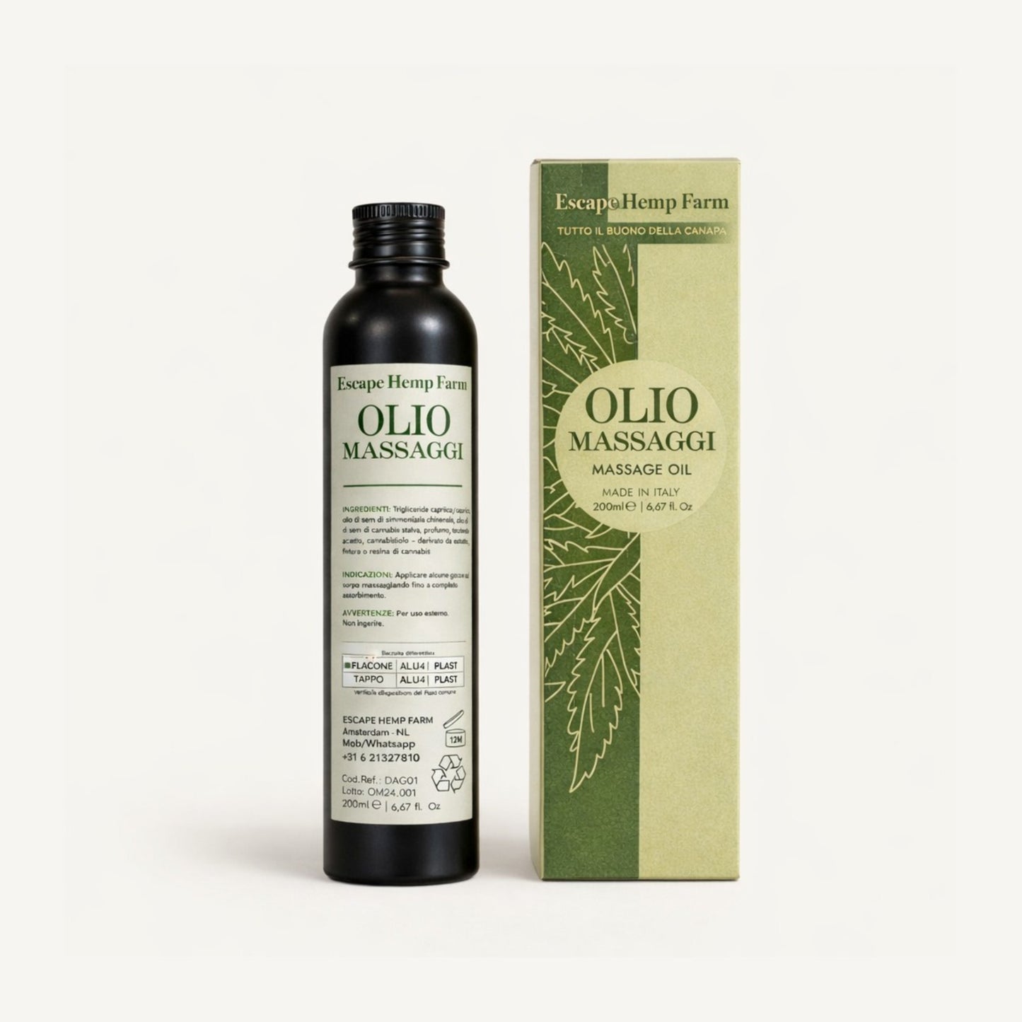 Olio Massaggi alla Canapa con CBD – 200 ml