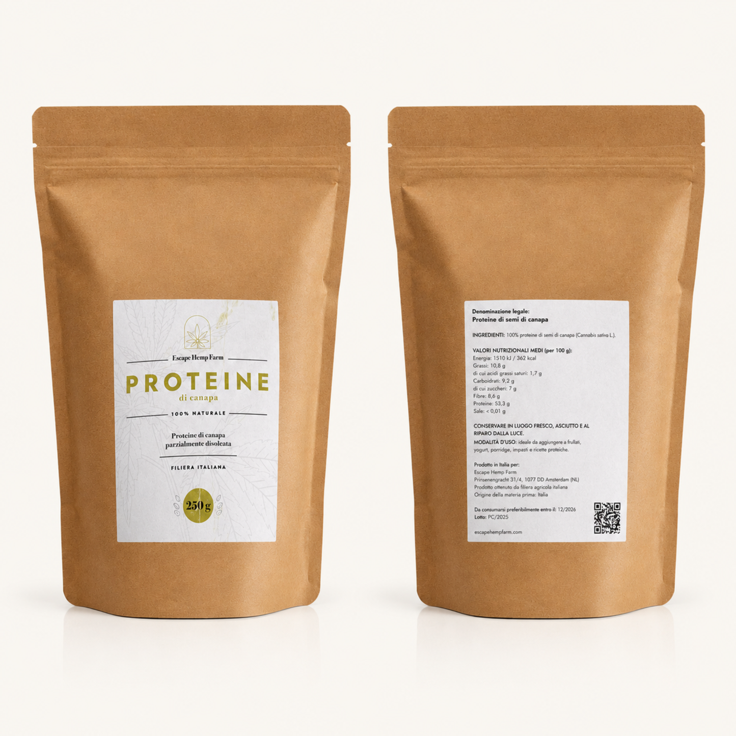 Proteine Vegetali di Semi di Canapa – Escape Hemp Farm