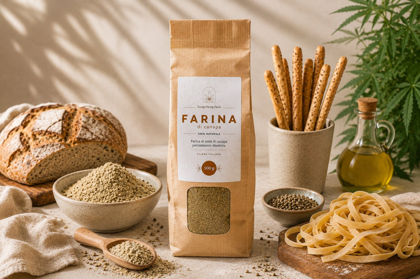 Farina Integrale di Semi di Canapa 500g – Escape Hemp Farm